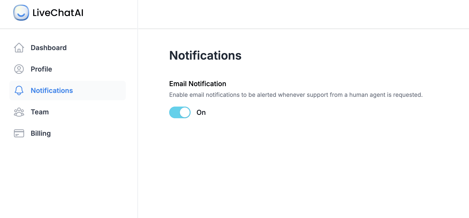 LiveChatAI Email Notification 