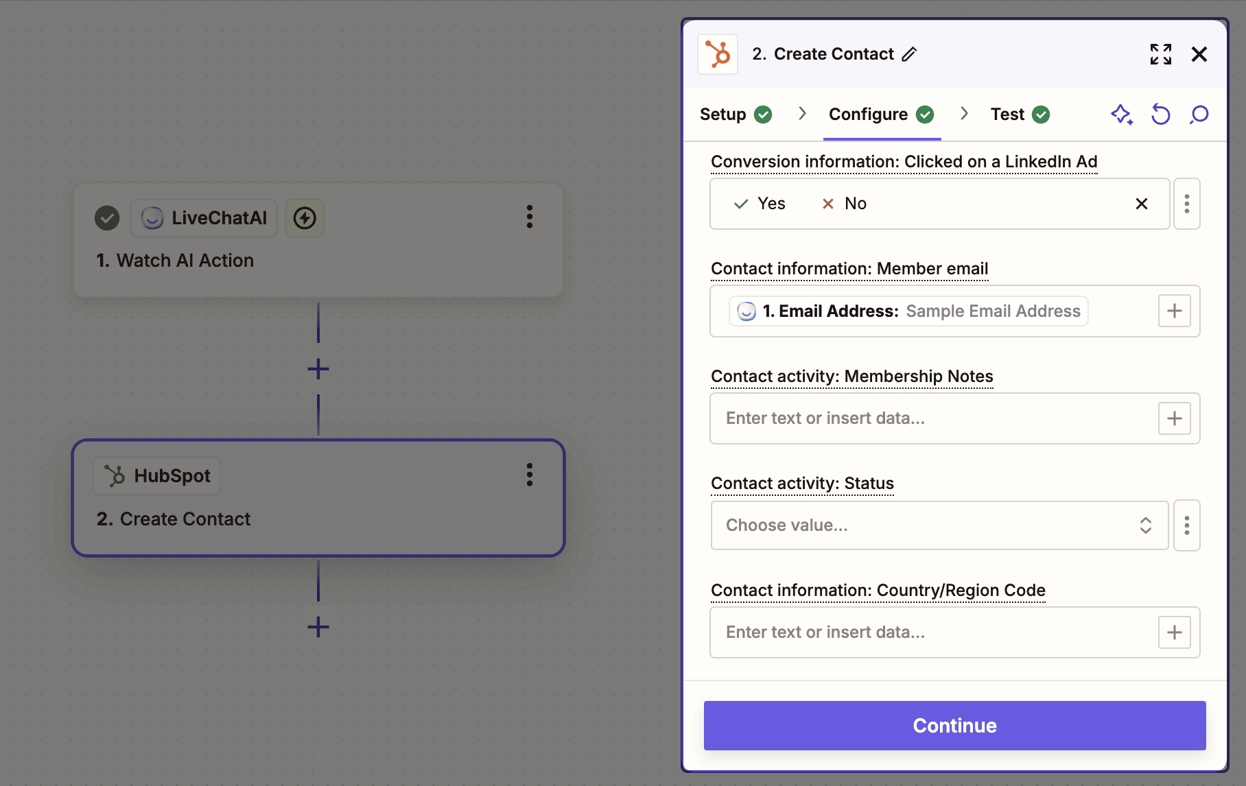 Member email data matching in Zapier