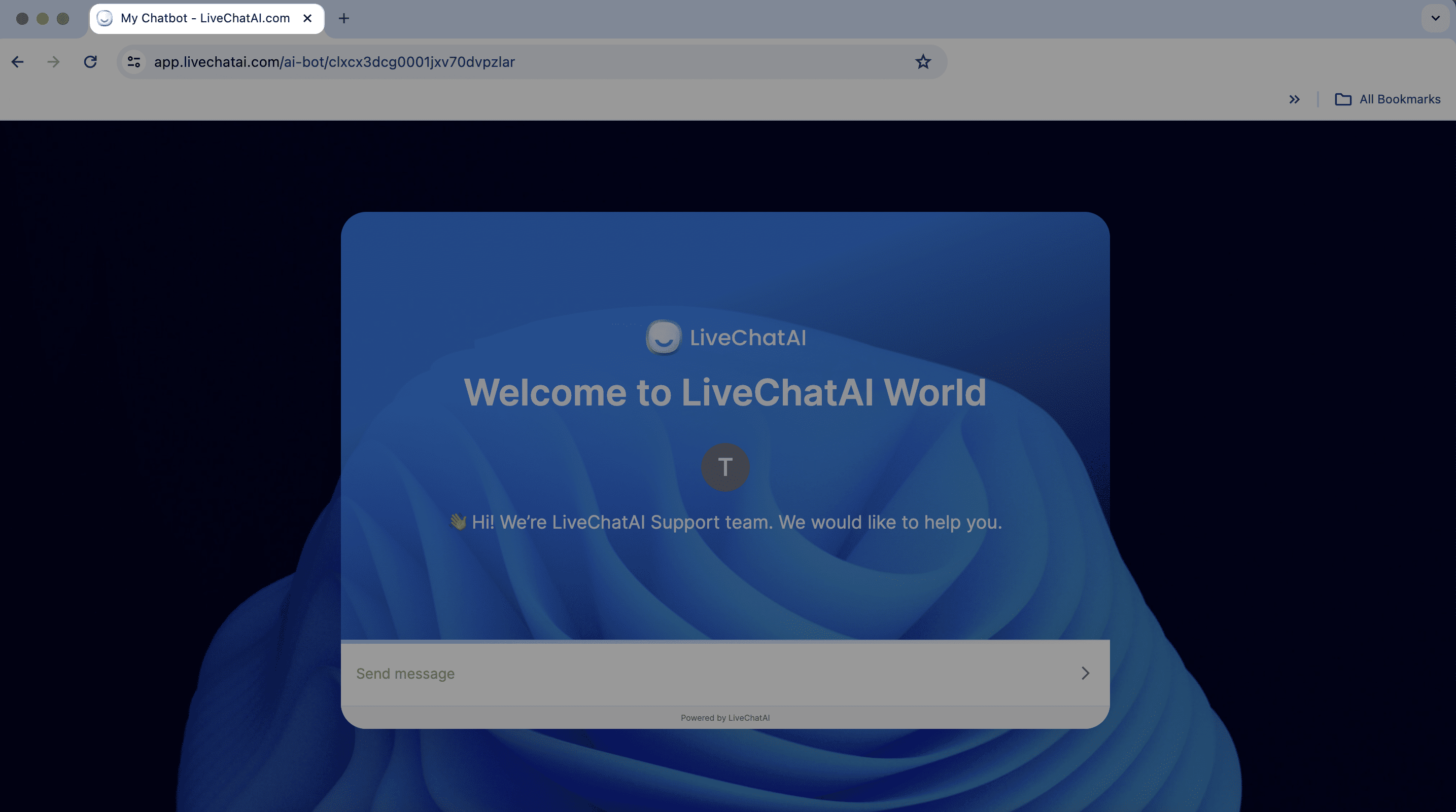 Full page chat option in LiveChatAI