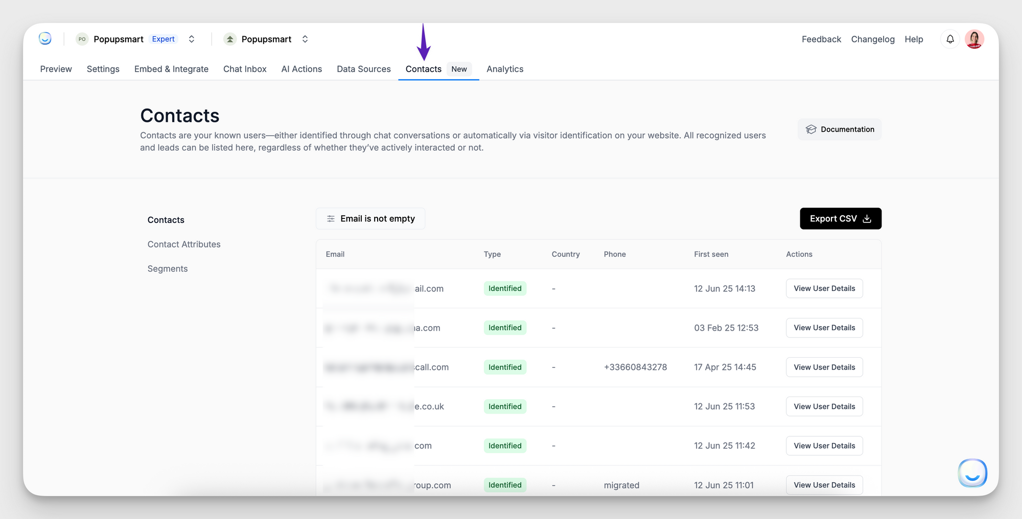 What Are Contacts in LiveChatAI