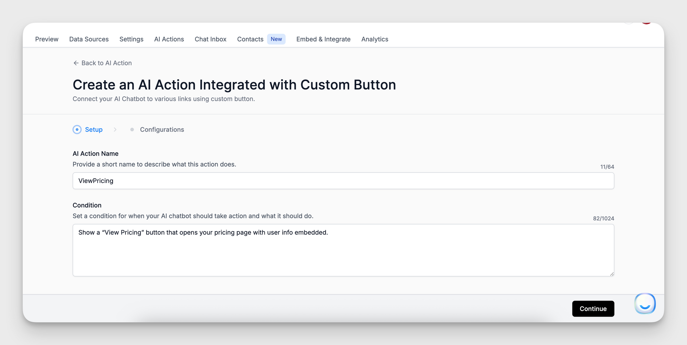 Custom Button AI Actions